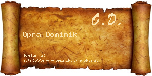 Opra Dominik névjegykártya